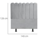 Ver imagem 3 de Cabeceira Nuvem Cama Casal 140 cm Alanis Suede Cinza Claro