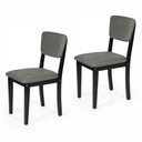 Ver imagem 1 de Kit 2 Cadeiras de Jantar Madeira Maciça Estofadas Ella Preto e Cinza - Straub Web