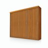 Roupeiro Casal Luxo Imola 100% Mdf 3 Portas de Correr 5 Gavetas Trilhos em Alumínio - Luapa - Freijó - 2