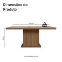 Ver imagem 2 de Mesa de Jantar Retangular Tampo com Moldura e Vidro Sobreposto Rustic/Crema 5275 Madesa