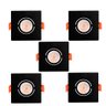 Kit com 5 Spot de Embutir Quadrado Plano Preto + 5 Lâmpadas Par20 Nordecor/mbled - 1