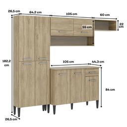 Cozinha Compacta Arizona Glam Carraro - 6