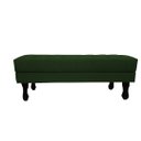 Ver imagem 3 de Recamier Luis Xv Capitonê Retrô 120cm Suede Verde Pés Madeira Mz Decor
