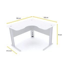 MESA EM L P/ ESCRITÓRIO 150X150 PANDIN MAXXI - BRANCO ETP1515 - 2