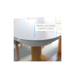 Conjunto Sala de Jantar 4 Lugares Mesa Com Tampo Em Vidro e Cadeiras Veludo Móveis Mix - 7