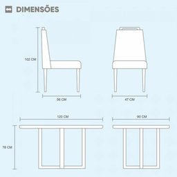 Conjunto Sala de Jantar 4 Lugares Mesa Com Tampo Em Vidro e Cadeiras Veludo Móveis Mix - 5