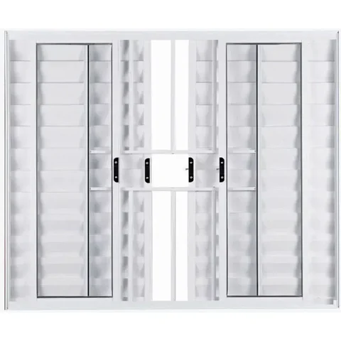 Janela de Aluminio Veneziana 6 Folhas com Grade Linha Leve:1,00 X 1,50/branco