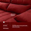 Ver mais imagens de Sofá Retrátil/Reclinável Verona 1,50m Suede Velut Vermelho c/ Molas no Assento - King House