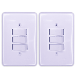 Kit 2 Interruptor 2 Teclas Paralelas + 1 Tecla Simples Ilumi 6a 250v Cor:branco