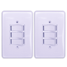 Kit 2 Interruptor 2 Teclas Paralelas + 1 Tecla Simples Ilumi 6a 250v Cor:branco - 1