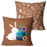 Kit com 2 Capas para Almofadas Decorativas Coelho e Ovinhos - 1