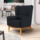 Ver imagem 6 de 2 Poltronas Base Manu Madeira B-300 Veludo Preto Domi