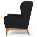 Ver imagem 3 de 2 Poltronas Base Manu Madeira B-300 Veludo Preto Domi