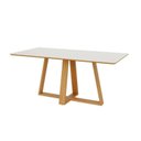 Ver imagem 6 de Conjunto para Sala de Jantar Mesa Retangular e 6 Cadeiras Estofadas Encosto Telado 100% MDF Bolonha