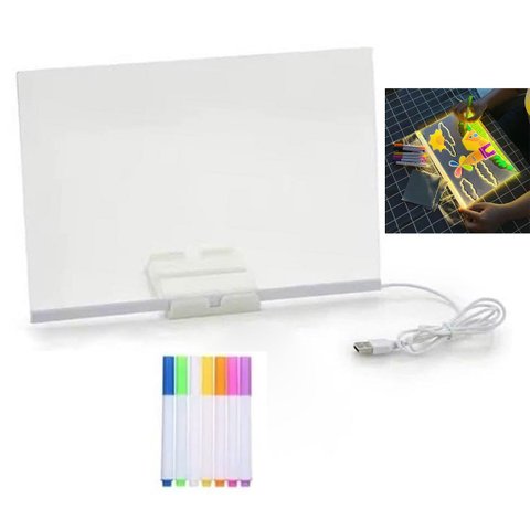 Lousa Luminaria Led Quadro Caneta Desenho Recado Anotaçao Escrita Mesa Sala Quarto Escola Trabalho D