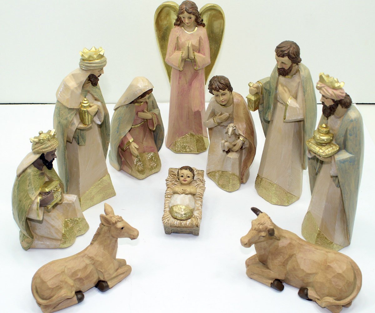 Presépio Natalino Nascimento de Jesus com 10 Peças Estatueta - 2