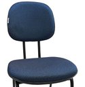 Ver imagem 2 de Cadeira de Escritório Secretaria Fixa Pé Palito Tecido JSerrano Azul Com Preto para Recepção