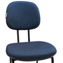 Ver imagem 2 de Cadeira de Escritório Secretaria Fixa Pé Palito Tecido JSerrano Azul Com Preto para Recepção