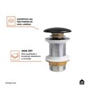 Ver imagem 3 de Valvula de Escoamento para Cuba de Apoio de Banheiro Pingoo.casa - Preto