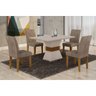 Conjunto Sala de Jantar Mesa Tampo Mdf Clarice 1200 e 4 Cadeiras Grécia - 1