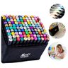 Estojo de Canetas Marcador Permanente Ponta Dupla 120 Cores - 4