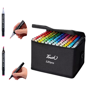 Estojo de Canetas Marcador Permanente Ponta Dupla 120 Cores