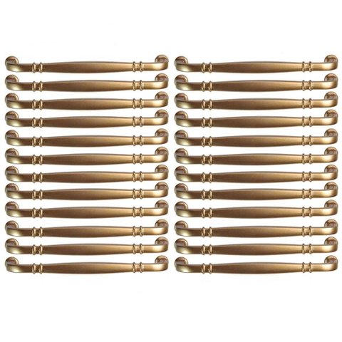 Kit 24 Puxadores para Móveis Alça Dourado 1767 Grenade Torralba Armários Gavetas