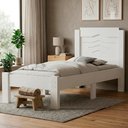 Ver imagem 2 de Cama Solteiro Mdf 195x94 Cm Sofia Branco Decmade