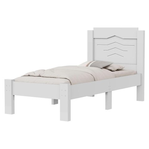 Cama Solteiro Mdf 195x94 Cm Sofia Branco Decmade