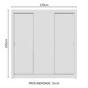 Ver imagem 4 de Guarda-roupa Casal 3 Portas de Correr Branco Nobre Madesa