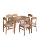 Ver imagem 2 de Conjunto de Jantar Mesa Retangular 160cm 6 Cadeiras Madeira Maciça Capri Amêndoa Cbmj4c160