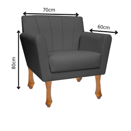 Kit Poltronas Decorativa Clinicas Iza Retro - Dritex:sintetico Cinza - 6
