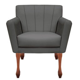 Kit Poltronas Decorativa Clinicas Iza Retro - Dritex:sintetico Cinza - 2