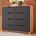 Ver imagem 2 de Comoda Doble 8 Gavetas Quarto Freijo com Titanium Vistas Flex - Albatroz