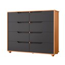 Ver imagem 1 de Comoda Doble 8 Gavetas Quarto Freijo com Titanium Vistas Flex - Albatroz