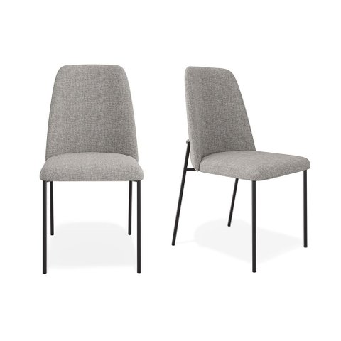 Conjunto 02 Cadeiras Livia Linho Cinza - Ssx Multicoisas