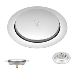Ralo Click Inteligente 15x15 Inox Redondo Casa Banheiro Lavabo