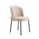 Ver imagem 1 de Cadeira Decorativa Sala de Jantar Elegance Base Preta Linho Bege - Montanaris Decor