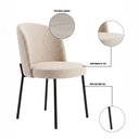 Ver imagem 4 de Cadeira Decorativa Sala de Jantar Elegance Base Preta Linho Bege - Montanaris Decor