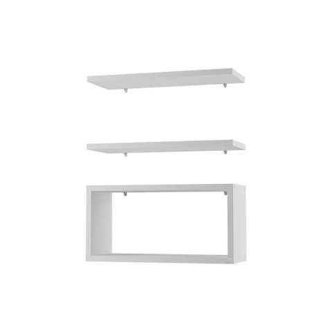 Kit Prateleira Nicho Bruges para Banheiro Branco 40 X 12cm
