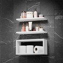 Ver imagem 2 de Kit Prateleira Nicho Bruges para Banheiro Branco 40 X 12cm