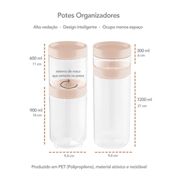 Kit Organizador Uz Conecta Translucido Cappuccino Uz405-cap - 2 Kit Organizador Uz Conecta Translucido Cappuccino Uz405-cap - 2