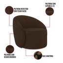 Ver imagem 4 de Sofá 3 Lugares Orgânico 180cm Morgan e 2 Poltronas Lua Suede Marrom D03 - D’Rossi