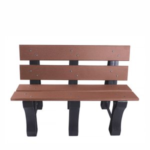 Banco de Jardim Madeira Plástica 1,10 M:marrom/kit Zincado Branco