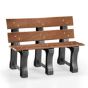 Ver imagem 1 de Banco de Jardim Madeira Plástica 1,10 M:marrom/kit Zincado Branco