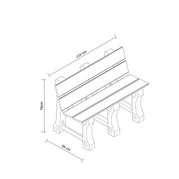 Banco de Jardim Madeira Plástica 1,10 M:marrom/kit Zincado Branco - 5