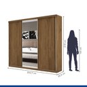 Ver imagem 2 de Guarda Roupa Casal 3 Portas de Correr e 3 Espelhos Evidence -Mt- Rei de Casa Freijó