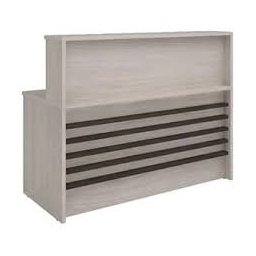 Balcão Reto Atendimento Recepção Salão 80Cm Luxo 25Mm Krema - 1