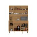 Ver imagem 2 de Armário de Cozinha Compacto Flora 5 Portas 2 Gavetas com Nicho P/micro-ondas Passa-fio 1,44m -