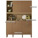 Ver imagem 4 de Armário de Cozinha Compacto Flora 5 Portas 2 Gavetas com Nicho P/micro-ondas Passa-fio 1,44m -